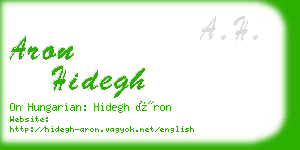 aron hidegh business card